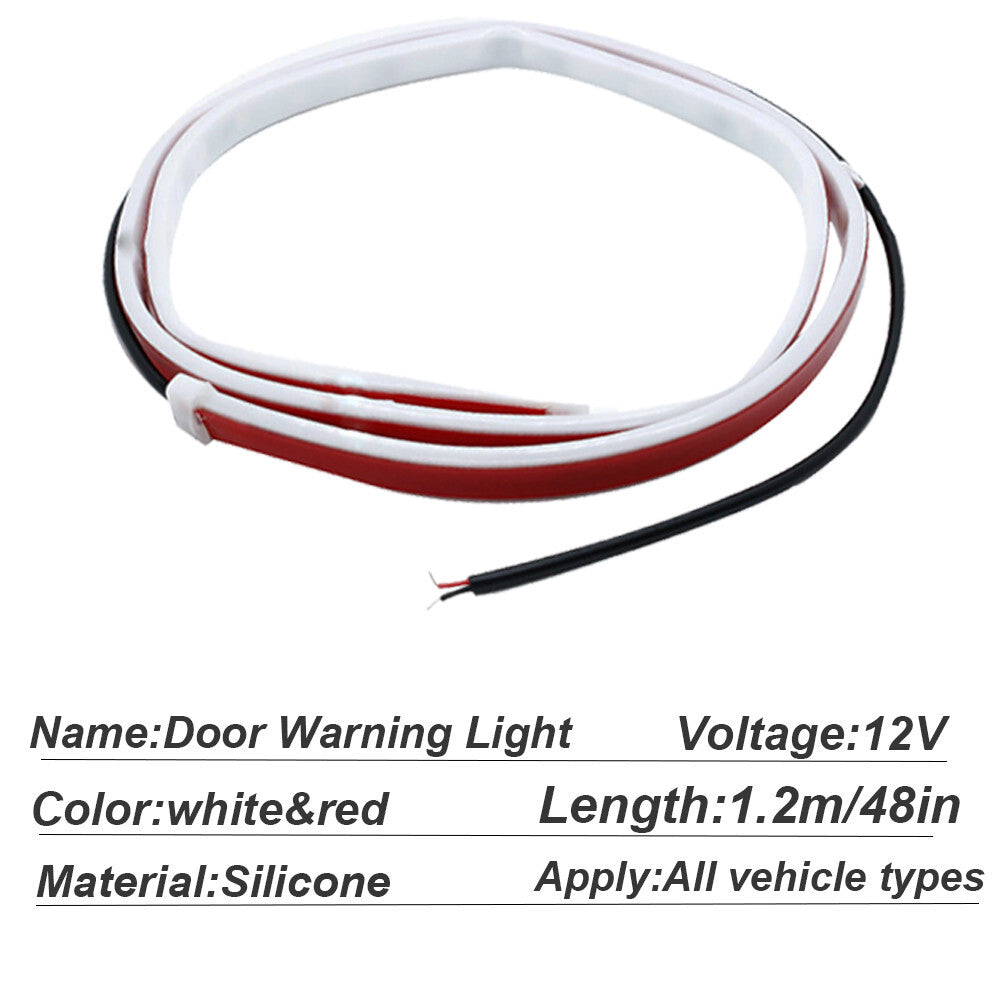 12V Car Door Decoration Light Strips Warning Flashing Lamp Safety Waterproof