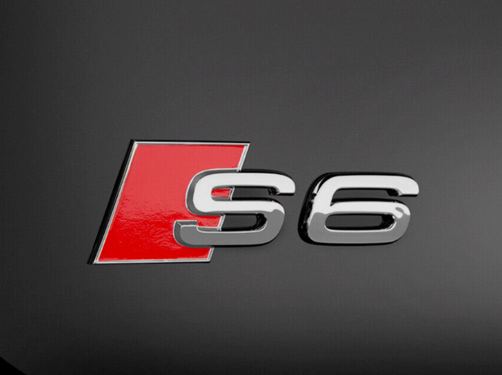 Suitable for Audi S6 for A6 rear badge, trunk boot badge sticker, logo, nameplate, silver chrome-plated