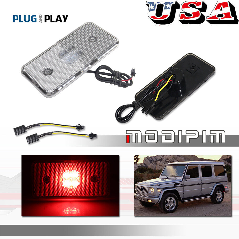 Two transparent lens red LED rear marker lights are suitable for Mercedes-Benz W463 G-Class AMG.