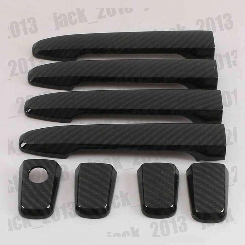 for Mitsubishi Outlander Sport Carbon Fiber Car Door Side Handle Cover Trim 8pcs