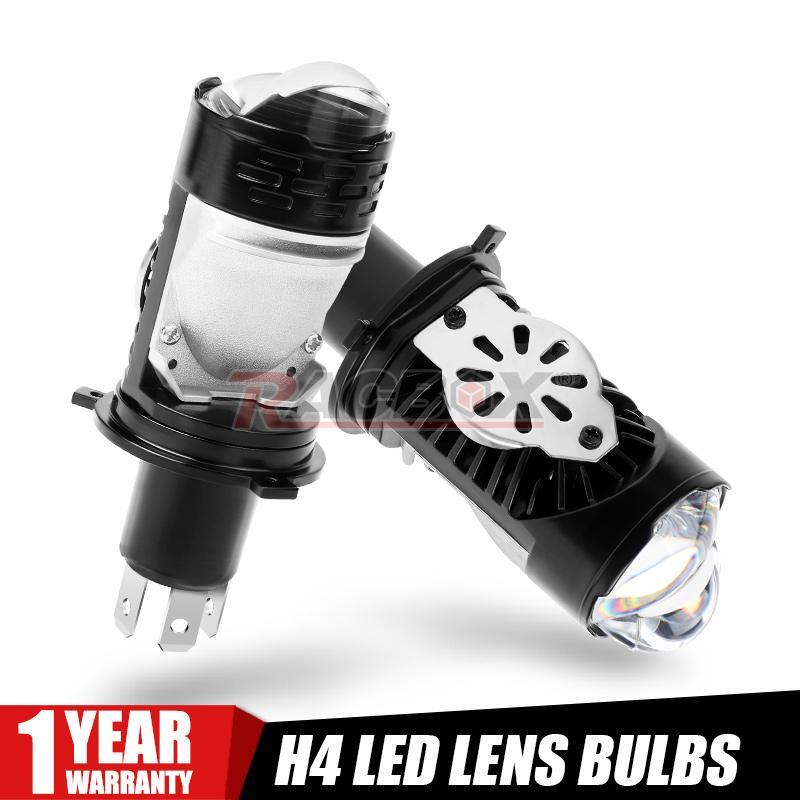 2X H4 for Mini Bi-LED Projector Lens LHD LED Headlight Bulbs High-Low 12000LM left