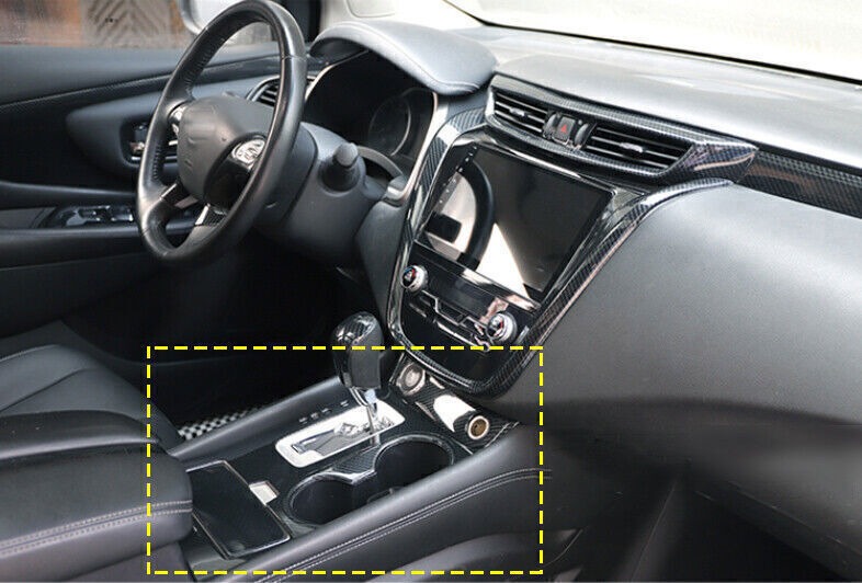 for Nissan 2015-18 Murano Carbon Fiber Central Console Gear Shift Cover Trim 3P