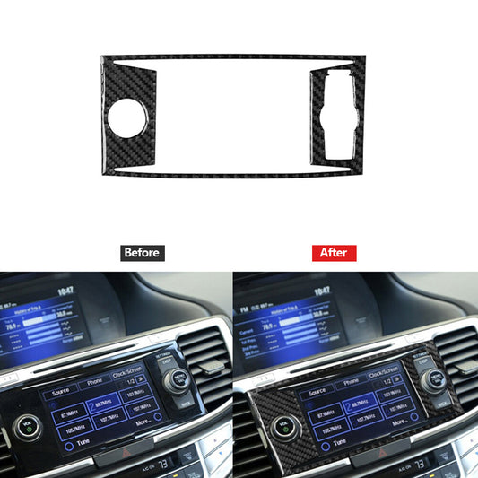 Carbon Fiber GPS Navigation Panel Trim Cover Type C for Honda Accord 2013-2017