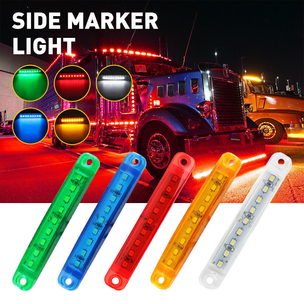 5-50X Sealed LED 9 LED Side Marker Lights Clearance 12V Car Truck Trailer Lorry