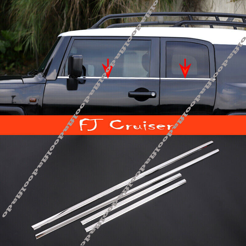 for Toyota FJ Cruiser 2007-21 stainless car Bottom Window Frame Sill Trim Cover