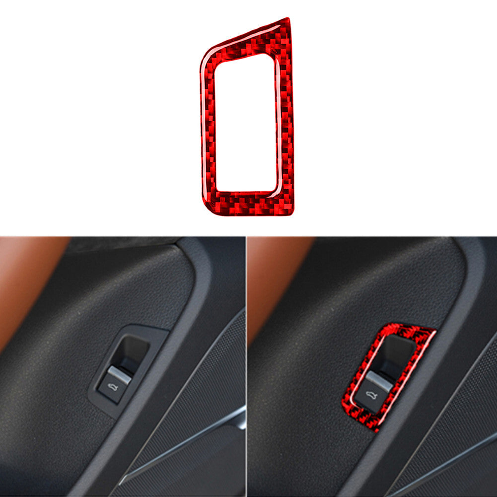 Red Carbon Fiber Interior Rear Trunk Switch Cover Trim Sticker for Audi Q7 16-19
