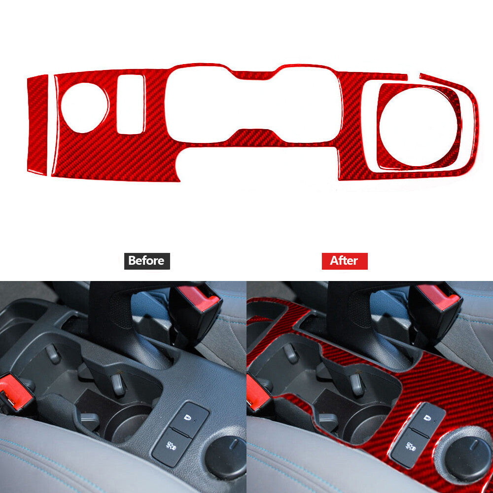 Red Carbon Fiber Watercup Holder Panel Trim Cover for Chevrolet Sonic 2012-2016