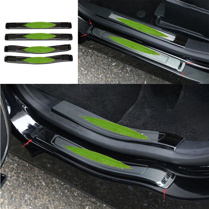 Black Protector Plate Titanium Threshold Bar Door Sill for Lincoln MKX 2016-2018