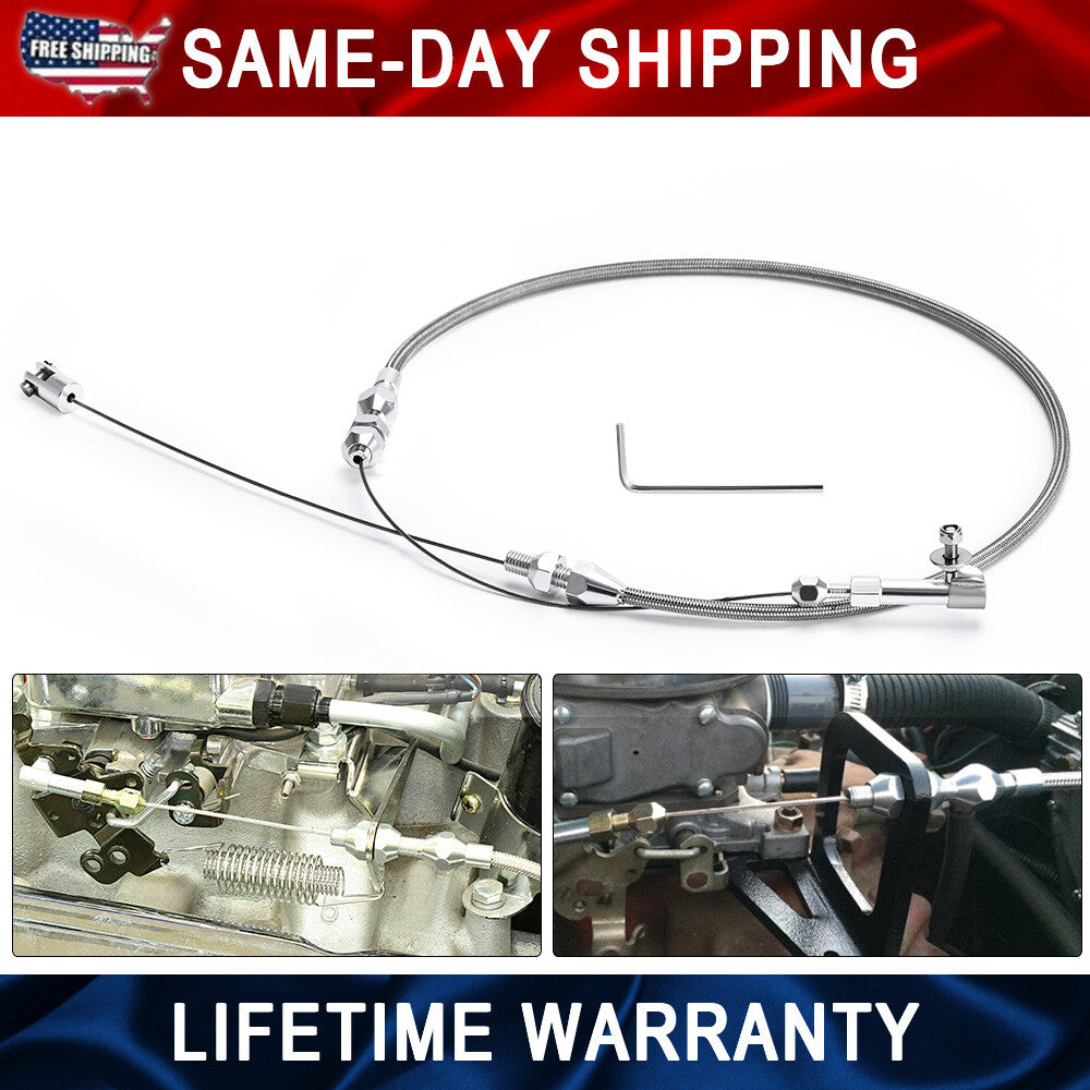 24 Hi-Tech Univeral Throttle Cable Braided Stainless Steel Throttle Cable Kit