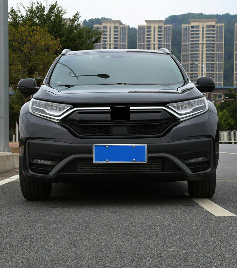 2P Glossy Black Front Bumper Fog Light Trim Strips for Honda CRV CR-V 2020-2022
