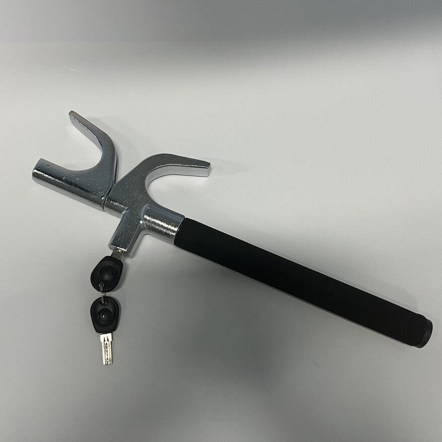 Reasuu Steering Wheel Lock Anti-Theft Device, Adjustable Length Double Hook