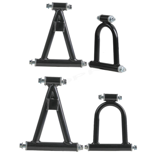 All-terrain vehicle, four-wheeled bicycle, go-kart, suspension, shock absorber, swing arm, upper and lower A-arm, steering kit