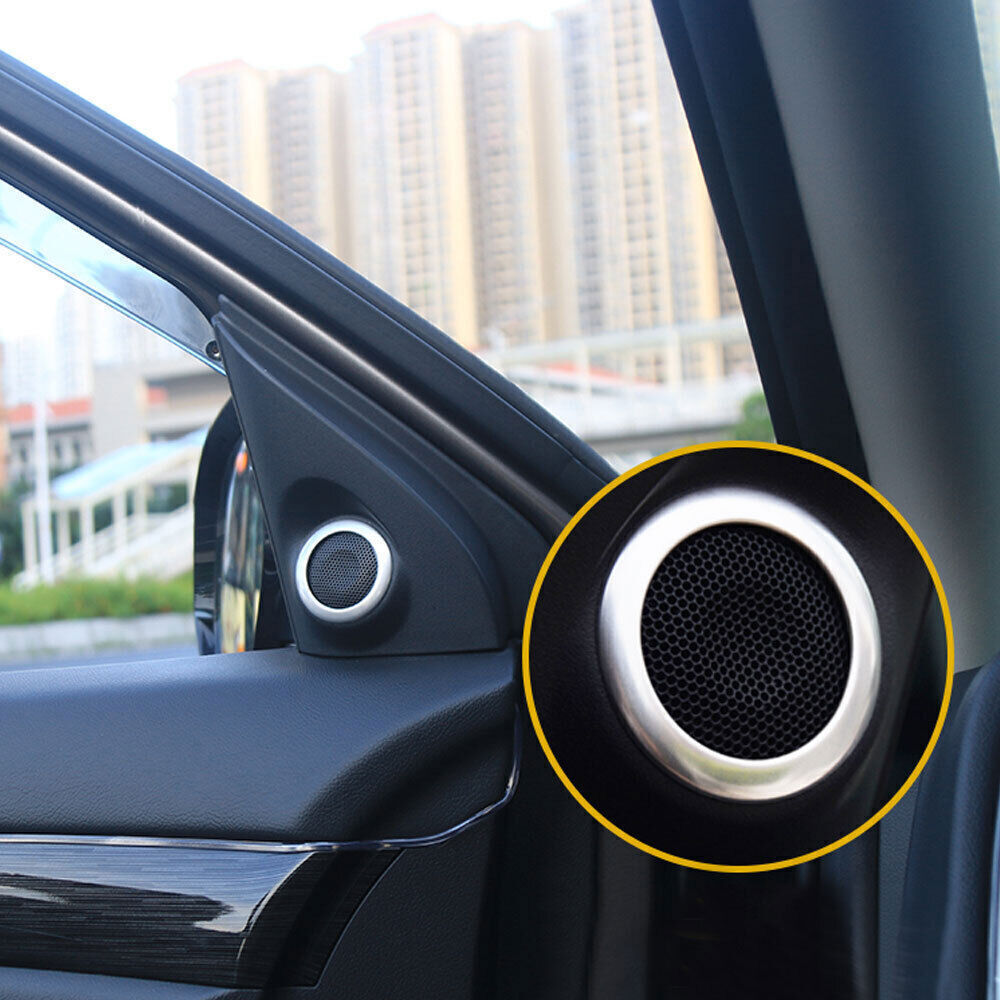 2Fit for Mitsubishi Outlander 2014-2020 Silver A-Pillar Speaker Ring Cover Trim
