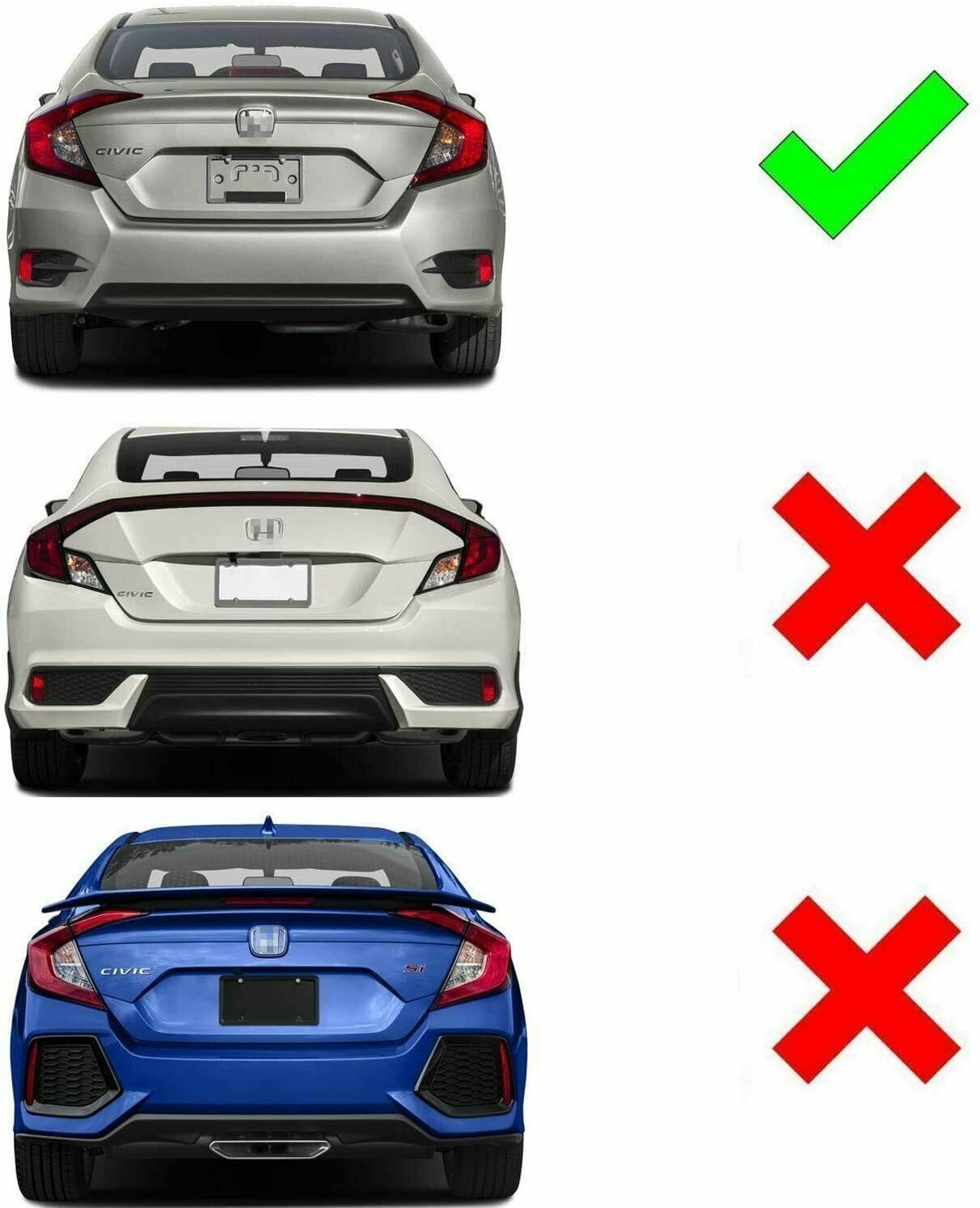 LED reflector rear bumper taillights and brake lights for Honda for Civic sedans 2016-2021