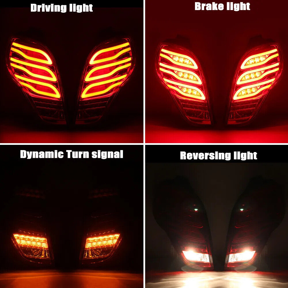 Tail Lights Assembly Pair for Chevrolet Spark 2011 2012-2014 LED Rear Lamps Red