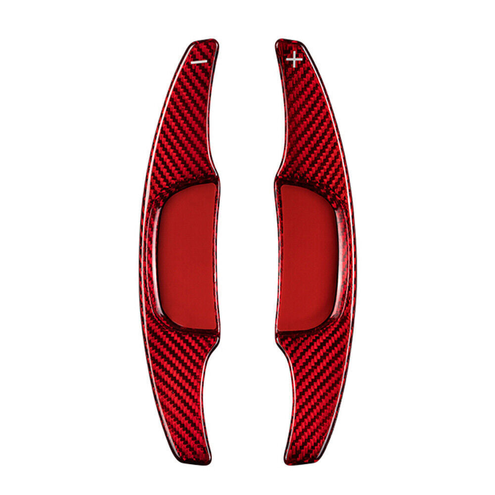 Carbon Fiber Steering Wheel Shift Paddle Shifter Trim for Mazda 3 2020-2021 Red