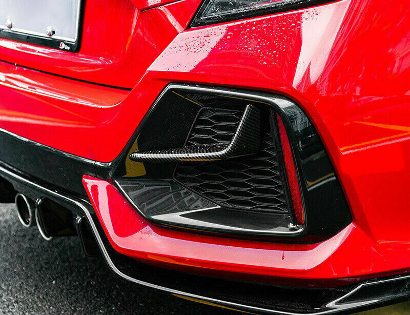 for Honda for Civic Hatchback 2016-2021 Carbon Style Rear Fog Lamp Light Strips Trim