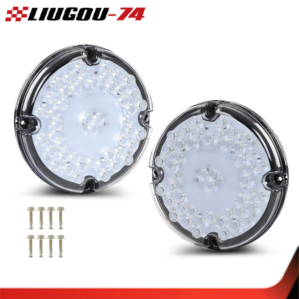 Suitable for school bus/transit vehicle 7-inch round white LED spare reverse taillights