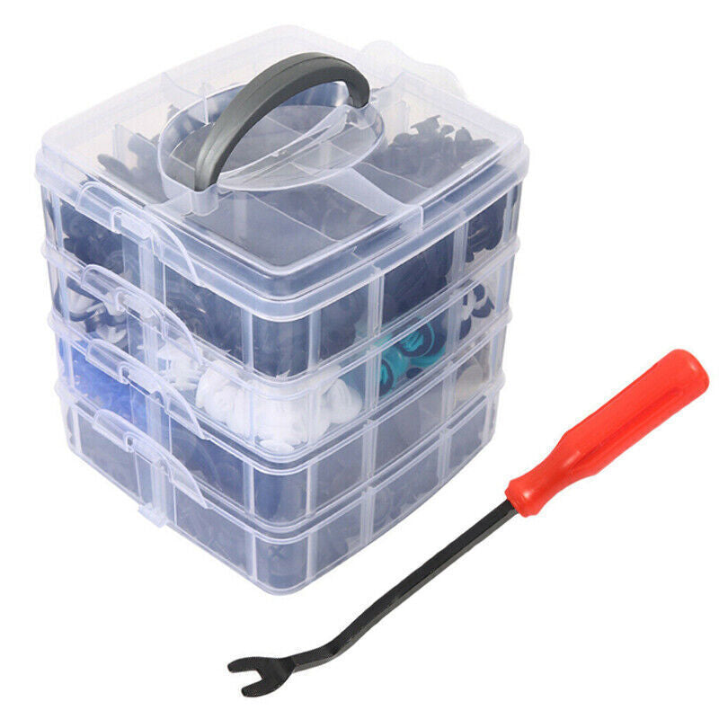 620-piece set of automotive body push-fix pin rivet decorative plastic clamp molding kit