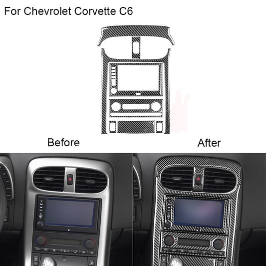 1 Set for Chevrolet for Corvette C6 Carbon Fiber Center Control Panel Cover Type A