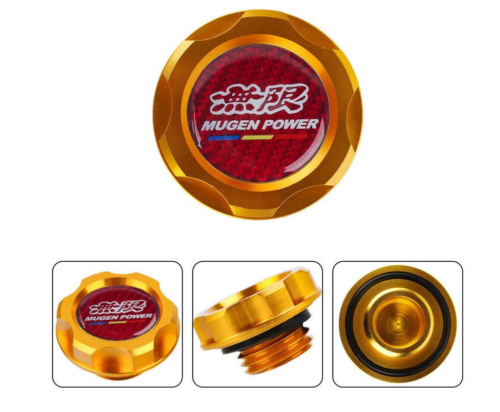 Suitable for JDM Mugen engine oil filler cap, gold and red carbon, suitable for Honda for Acura .
