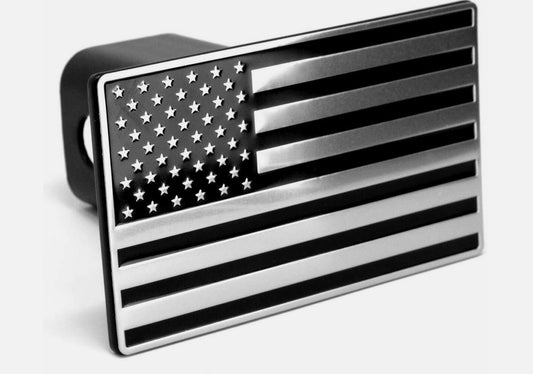 Car mount plug cap trailer tow receiver 2-inch American flag chrome  for ford