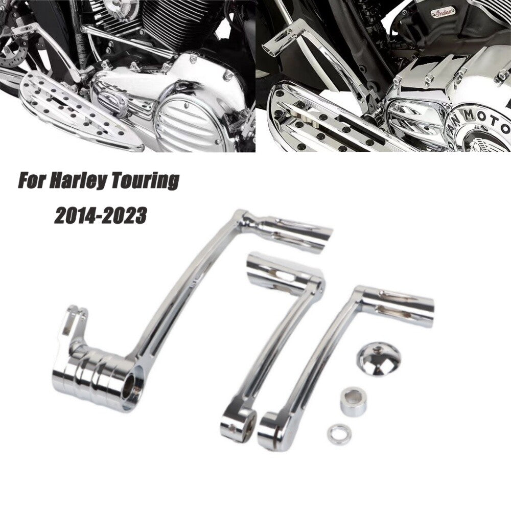 Chrome Brake Arm Pedal Kit Shift Lever w/ Shifter Pegs for Harley Touring 14-23
