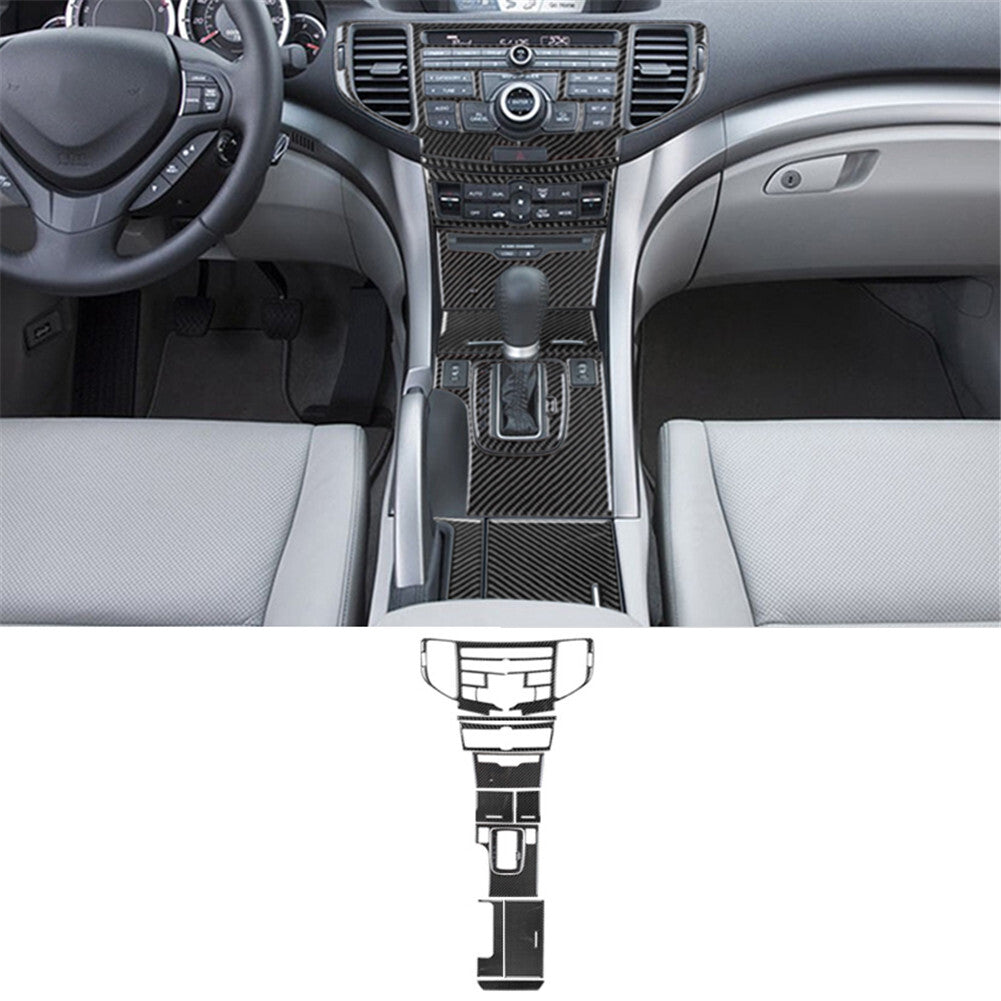 12Pcs Carbon Fiber Central Console Cover Trim for Acura TSX Type B 2009-2014
