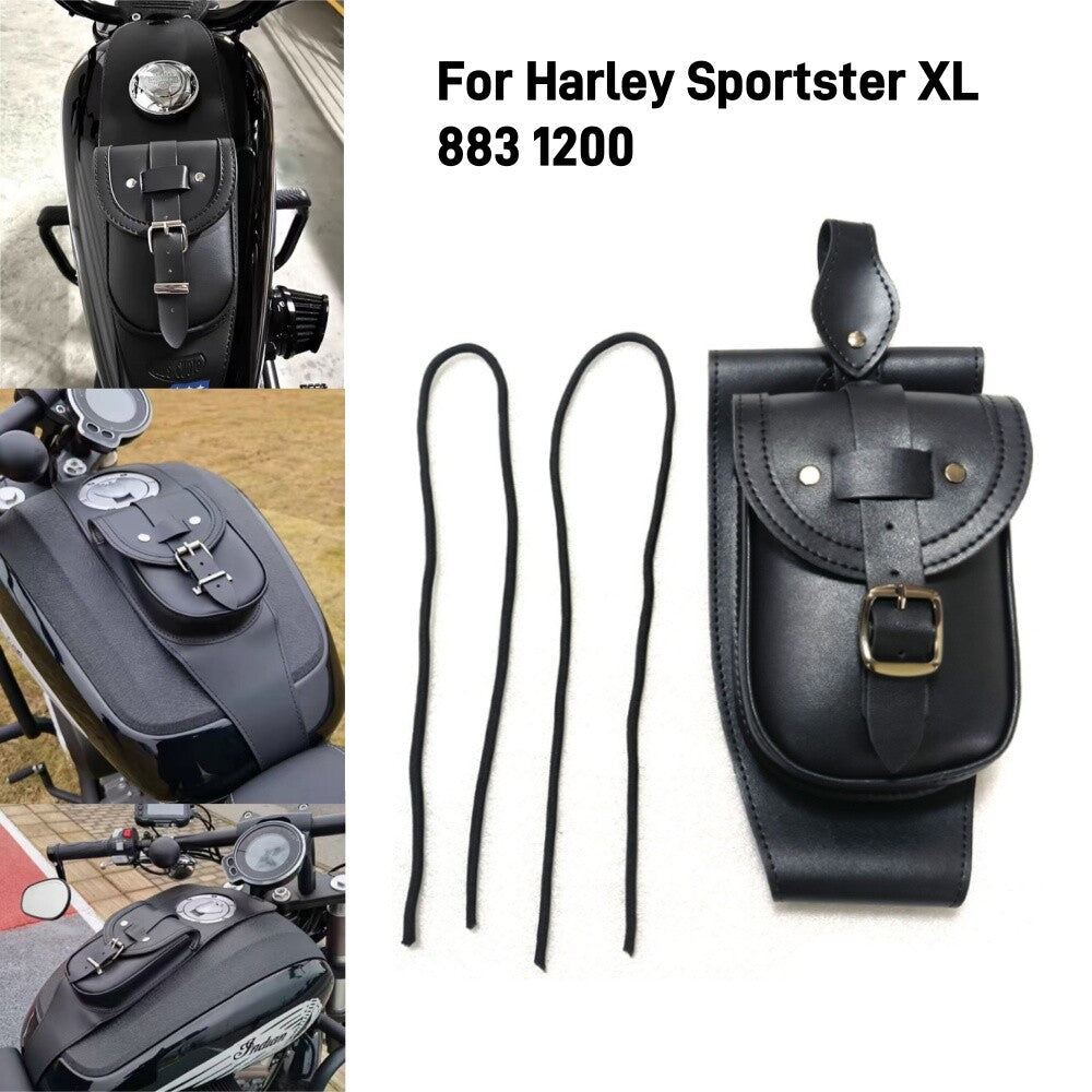 PU Leather Fuel Oil Tank Chap Cover Panel Tool Bag for Harley Sportster XL883