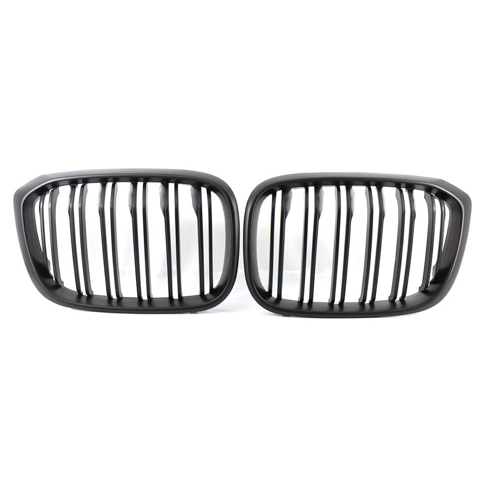 Front Hood Kidney Grille Grill Mesh for BMW X3 G01 X4 G02 18-21 Matte Black