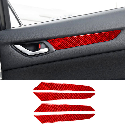 4¡ÁRed Carbon Fiber Interior Door Panel Trim for Mazda CX-5 2017-2021 Accessories