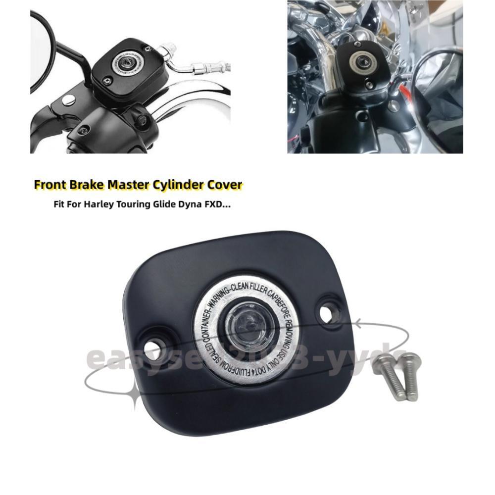 Black Brake Master Cylinder Cover Fluid Cap for Harley Touring Sportster 96-03