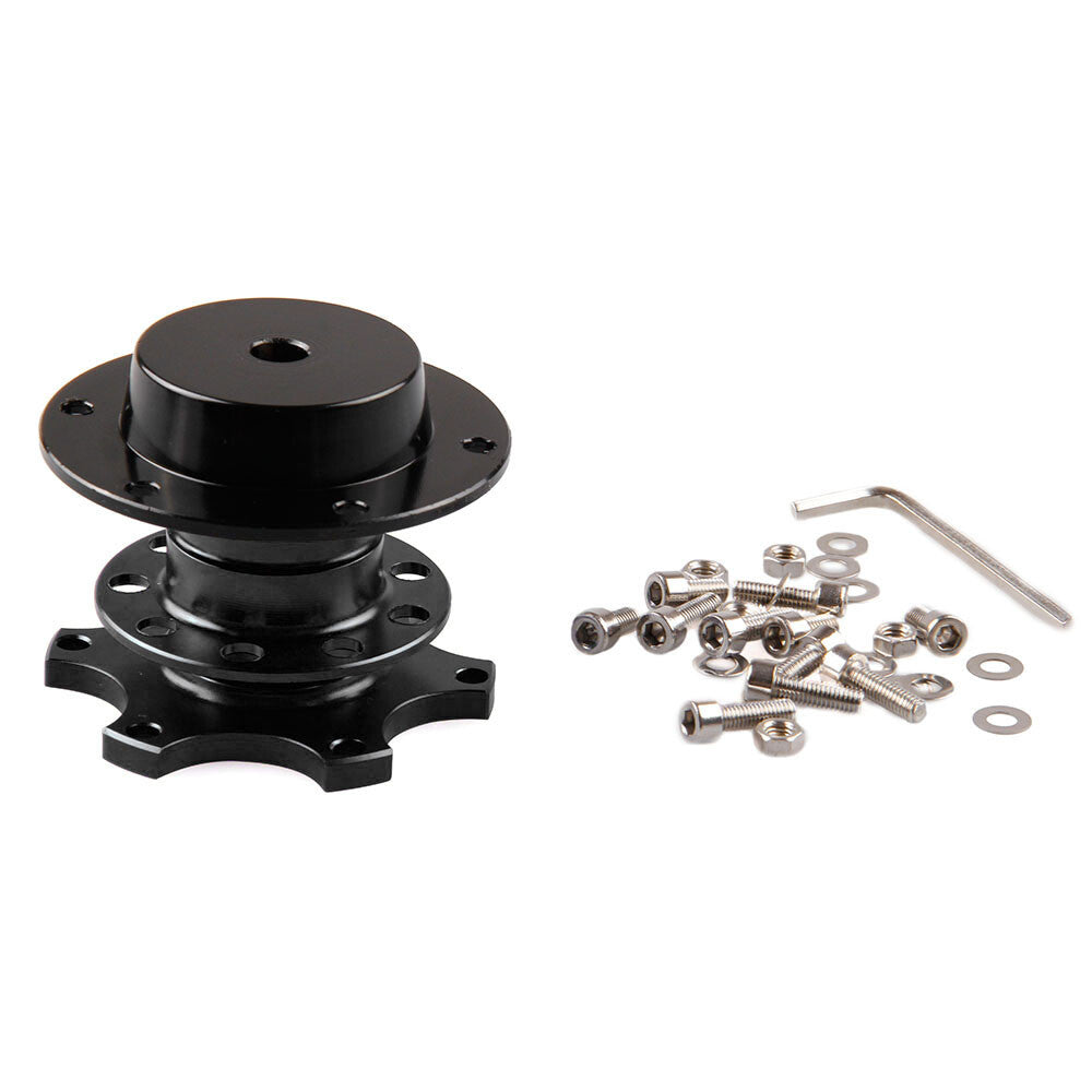 Universal Black Quick Release Adapter Snap Off Steering Wheel Boss Hub Race
