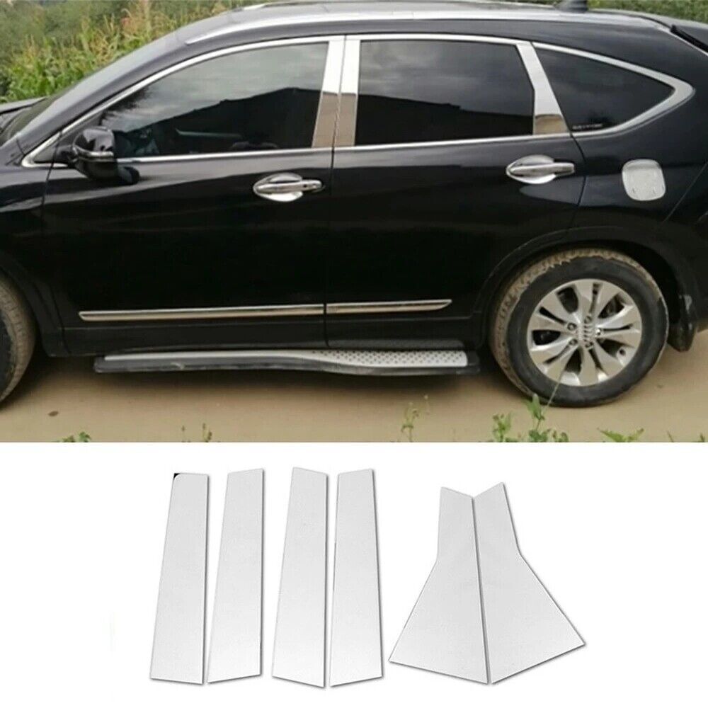for Honda CRV/CR-V 2012-2016 Silver Stainless Window Pillar Panel Trim Cover 6P