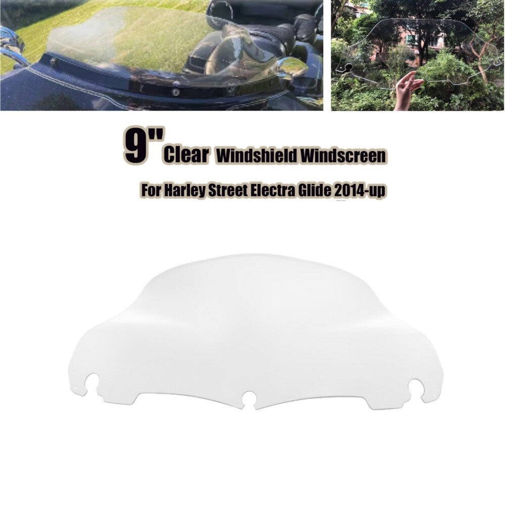 9 Wave Windshield Windscreen Clear for Harley Touring Electra Street Glide CVO