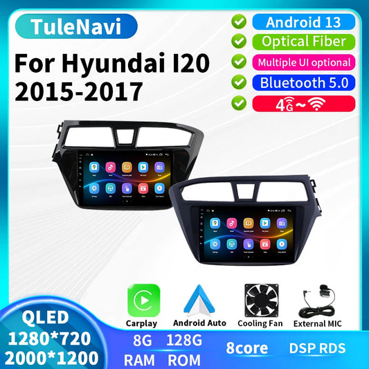 for HYUNDAI i20 2015-2017 Stereo Android GPS CarPlay Car Radio Multimedia Player