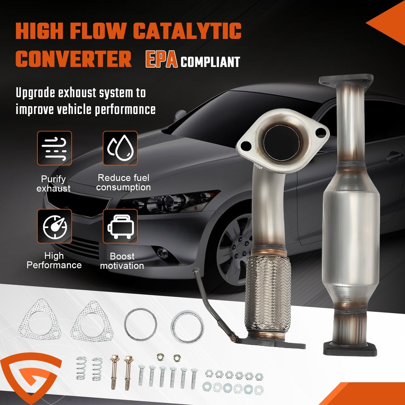 Catalytic Converter For 2003-2007 for Honda Accord 2.4L Front Flex Pipe EPA KY