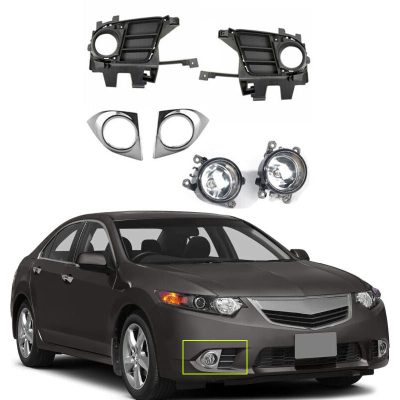 Front Bumper Fog Light DRL Assembly Driving Lights For 2011-2014 for Acura TSX 1 Set