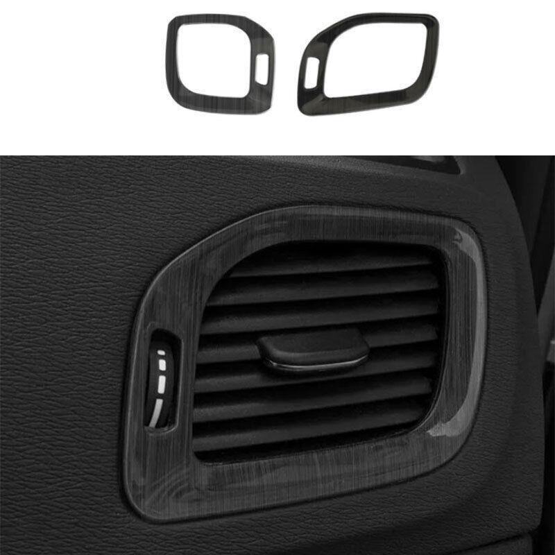 Fit for Volvo V60 2015-2018 Black Titanium Console LR Air Outlet Vent Trim 2PCS