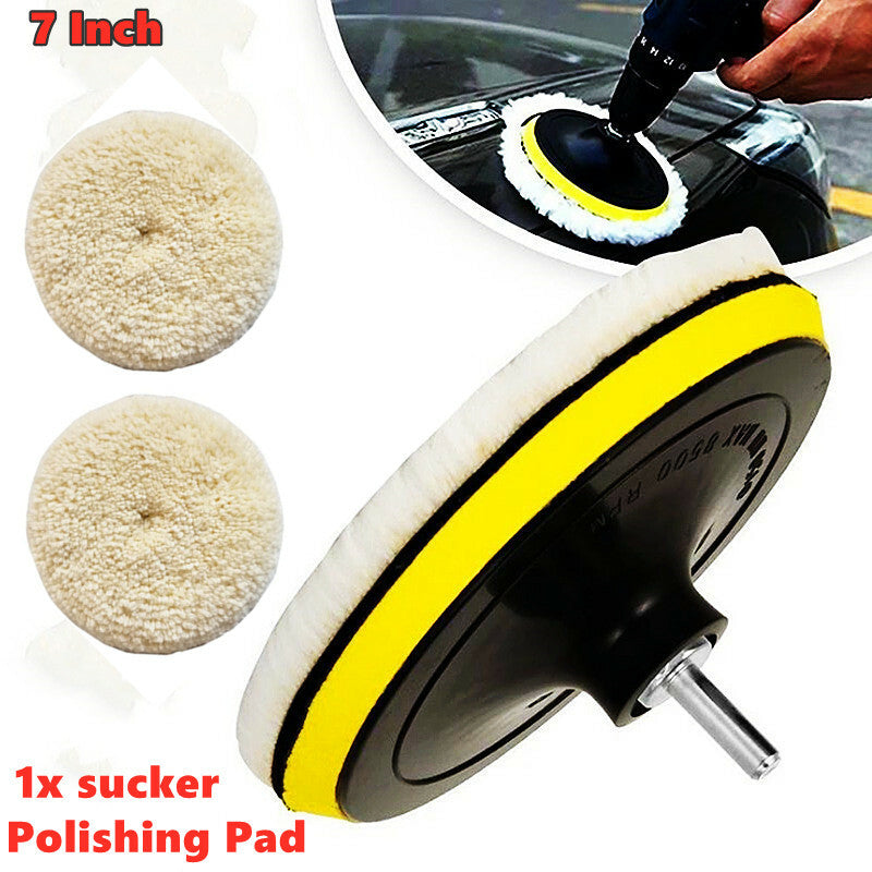 7-inch hook-and-loop grip cushioned wool polishing pad + polishing disc cleaning
