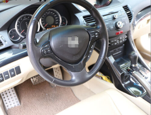 for Acura TSX 2009-2014 Carbon Fiber Central Console Decoration Trim Cover 19pcs
