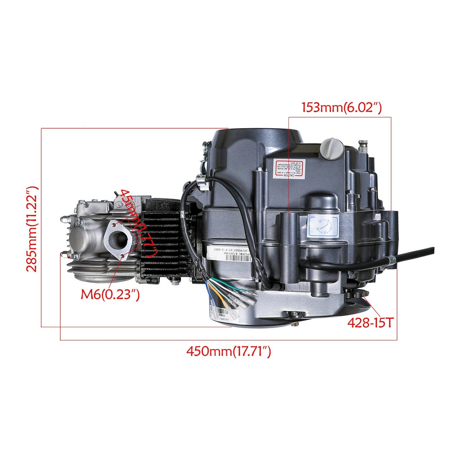 for Lifan 125cc manual motor kit for Apollo RFZ 125 Pit bikes, for Honda CT70, CRF50