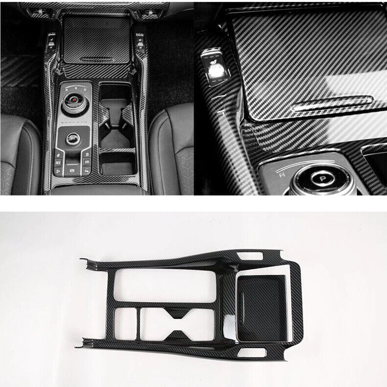 for Kia Sorento 21-23 Carbon Fiber Center Console Gear Shift Panel Cover Trim 2x