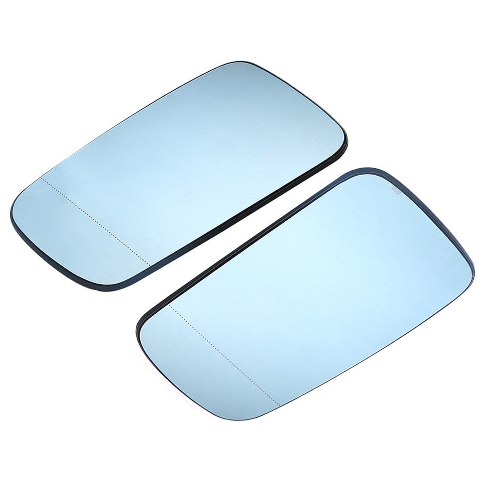 Left and Right Front Door Mirror Glass Heated for BMW E46 Coupe Cabrio Blue
