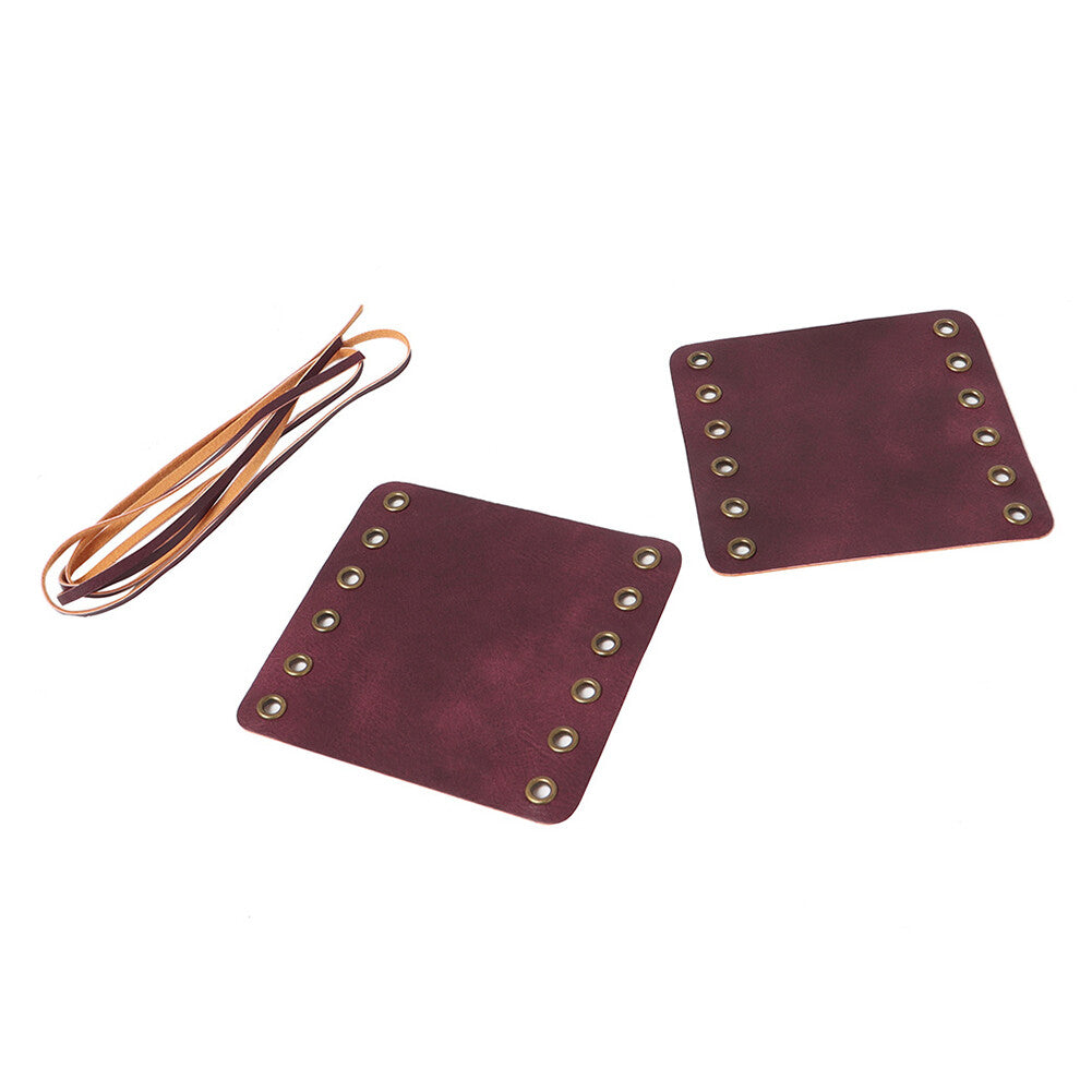 Leder-Handgriffabdeckungen Retro-Wraps-Schutz f¨¹r for Harley Cafe Racer Weinrot