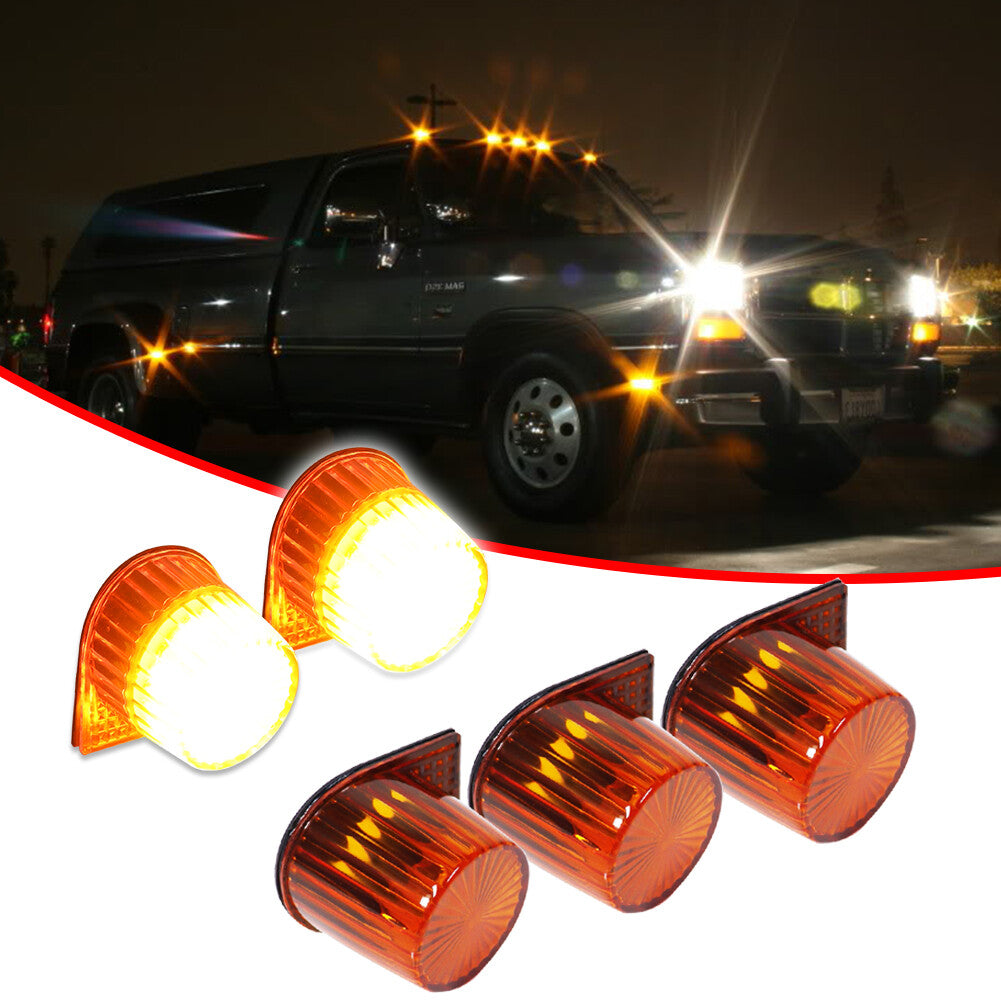 5-piece set of full LED roof cab clearance lights suitable for 84-93 D150 D250 D350 W150 W250 W350