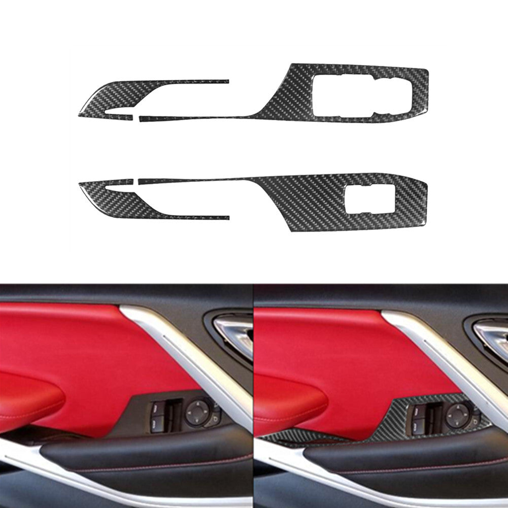 Carbon Fiber Window Lift Switch Cover Trim for Chevrolet Camaro 2016-2018 Type B