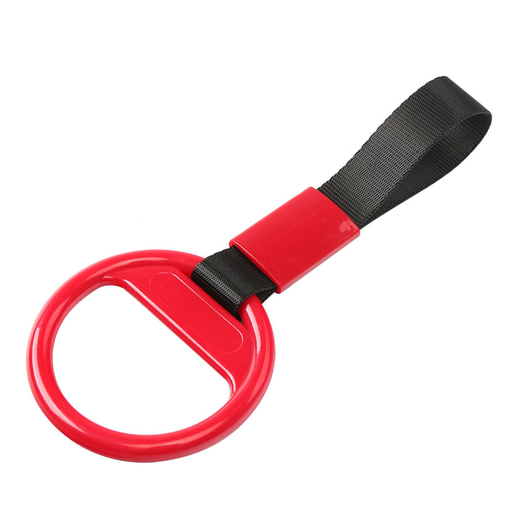 Car Round Ring Train Bus Handle Hand Strap Drift Charm Tools Black+red