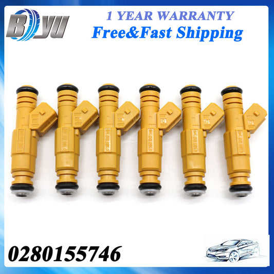6PC Fuel Injector 0280155746 For 87-98 for JEEP 4.0L TYPE III for Volvo 2.9L 960 S90 V90