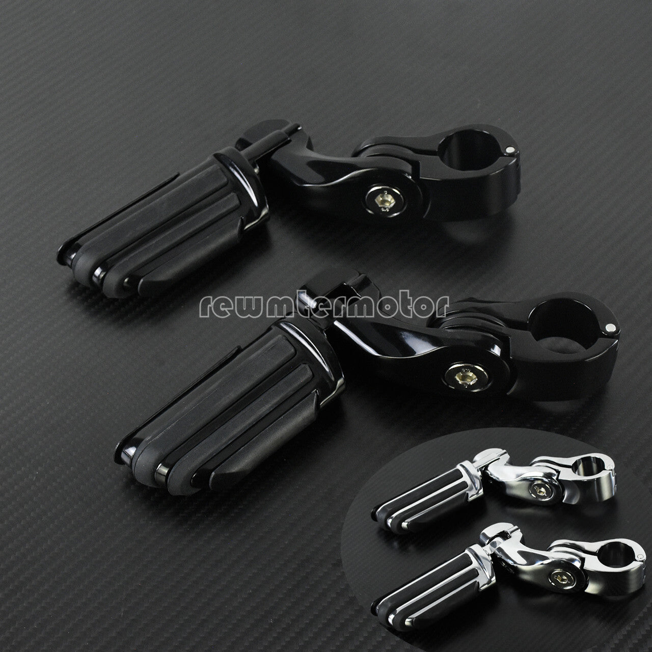 1-1/4 Highway Foot Pegs Footrest Engine Guard Clamp Mount Fit for Harley FLHT